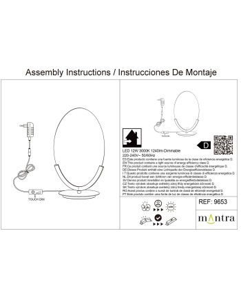 OASIS * SOBREMESA LED 12W ORO - PEQUEÑA
